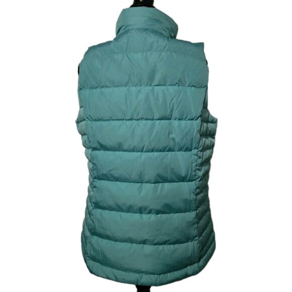 LANDS' END Womens M 10-12 600 Fill PREMIUM DOWN PUFFER VEST Light Teal NWT - Picture 4 of 8